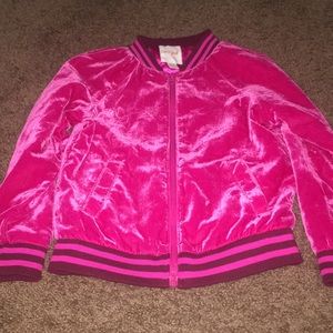 Girls velour bomber jacket